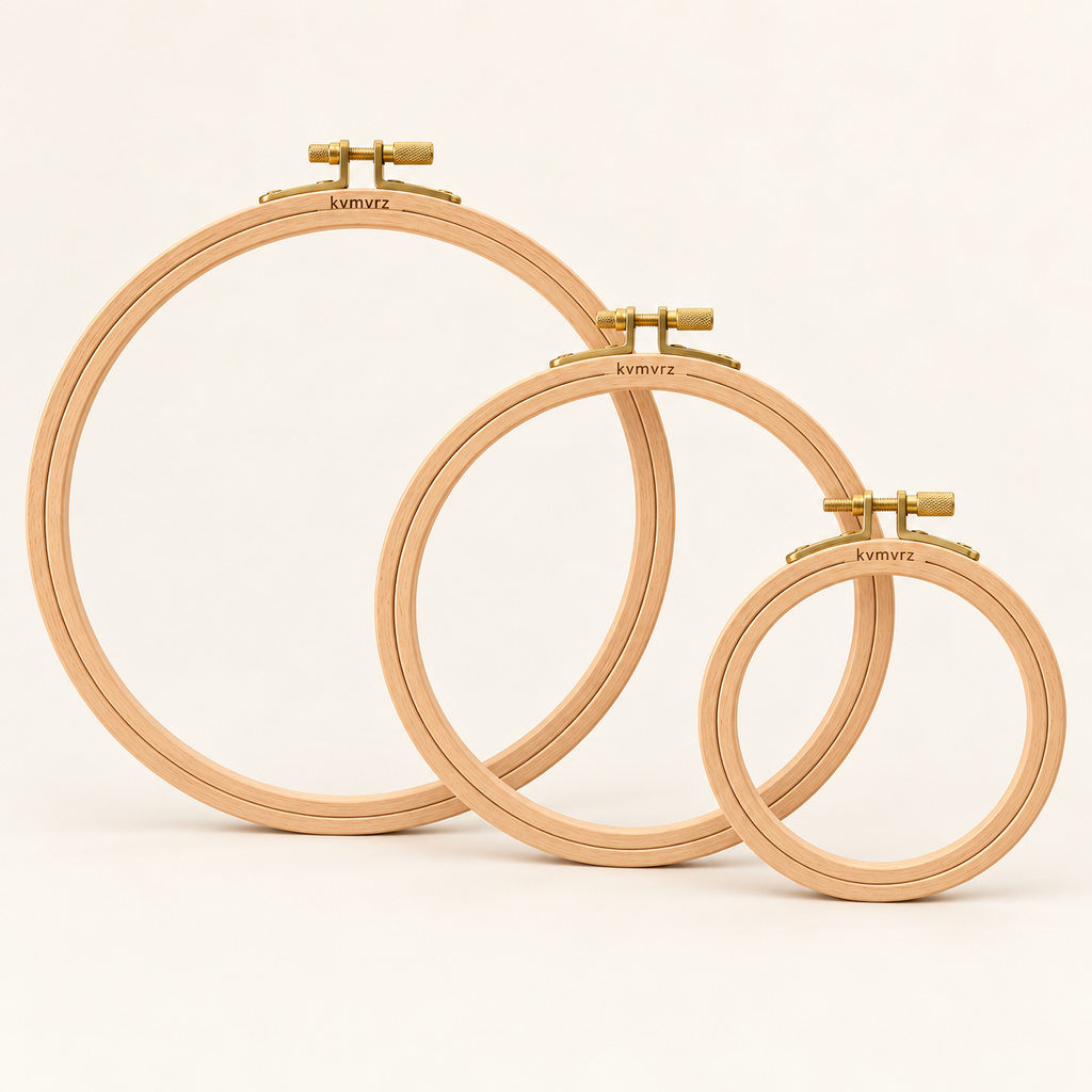 kvmvrz Beech Embroidery Hoop Trio — studio view
