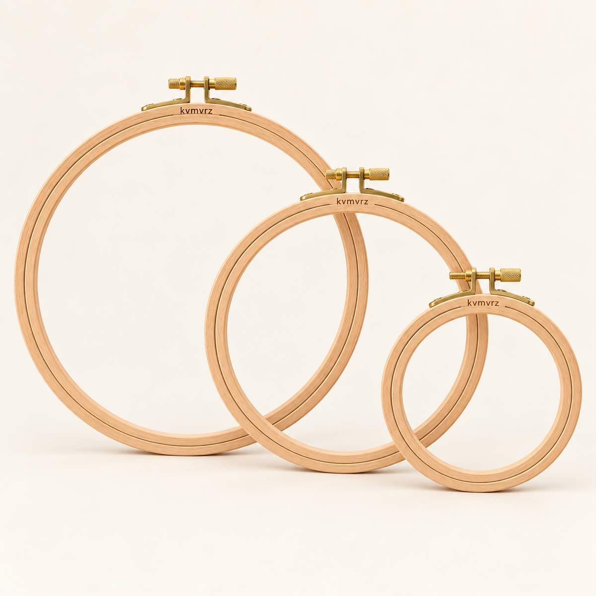 kvmvrz Beech Embroidery Hoop Trio — studio view