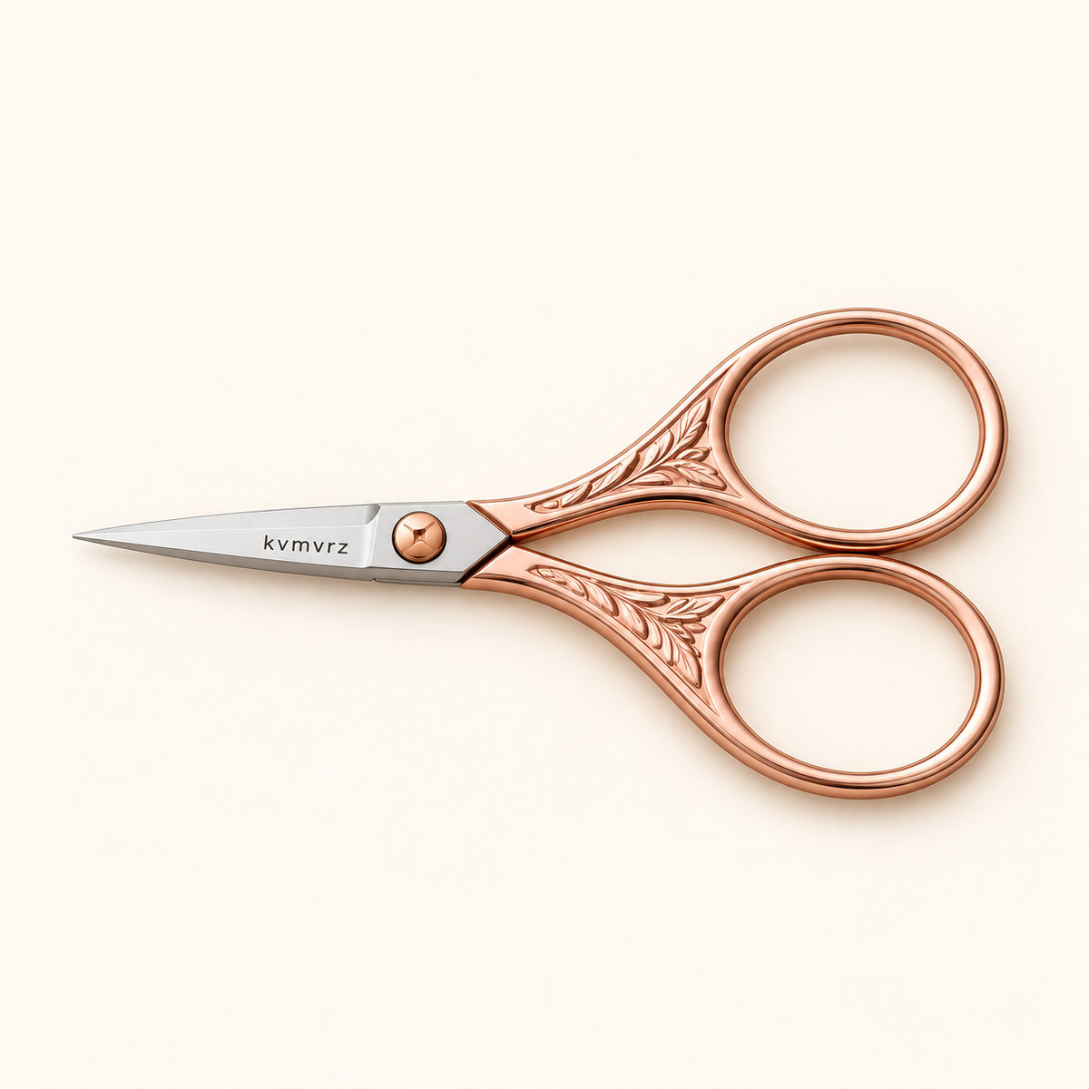 kvmvrz Rose-Gold Embroidery Scissors — studio view