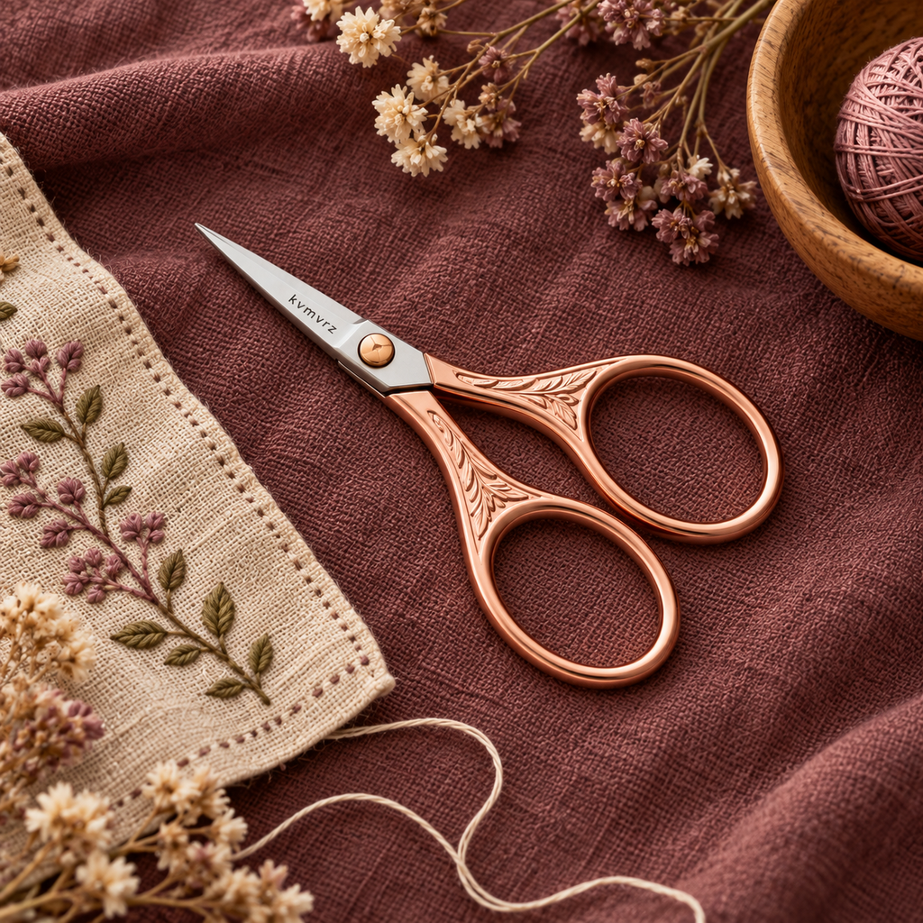 kvmvrz Rose-Gold Embroidery Scissors — alternate detail