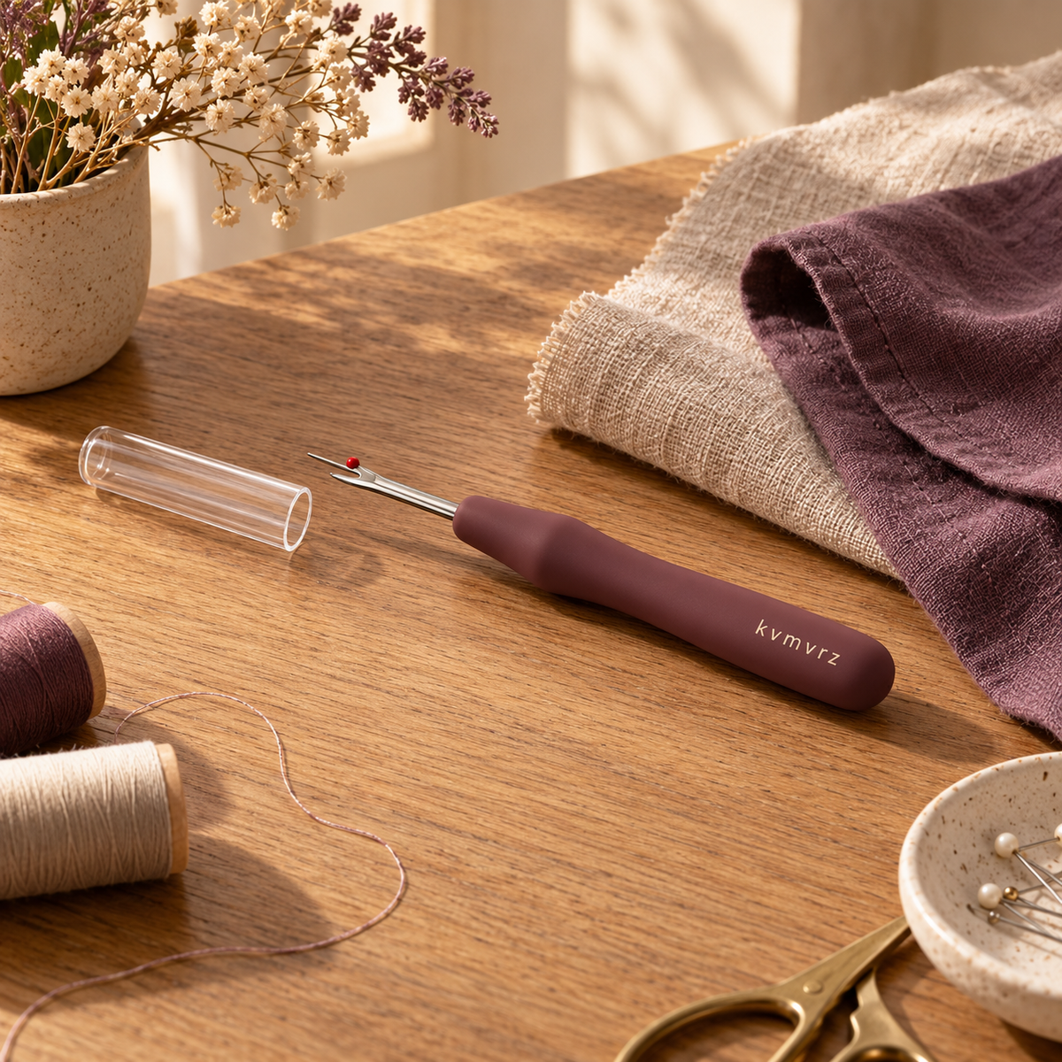 kvmvrz Plum-Grip Seam Ripper — lifestyle scene
