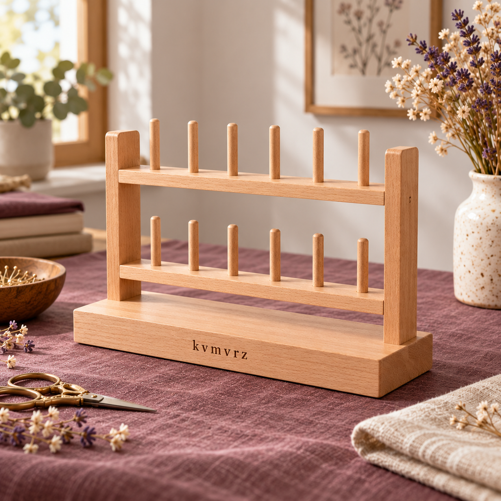 kvmvrz Wooden Thread Spool Stand — alternate detail