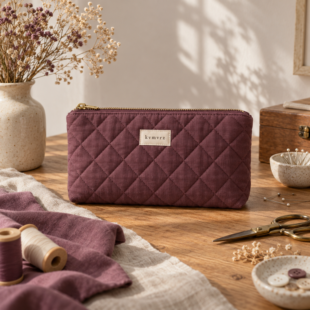 kvmvrz Quilted Sewing Notions Pouch — lifestyle scene